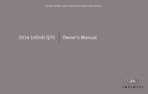 2016 Infiniti Q70 Owner Manual